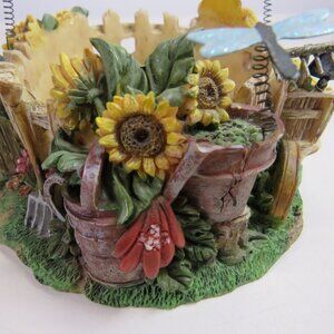 Garden Themed Votive w Sunflowers, Straw Hat, Birdhouse, Wheelbarrow, etc.
